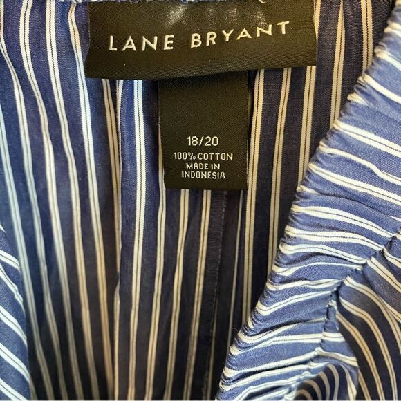 LANE BRYANT PLUS SIZE blue STRIPED BUTTON FRONT TIERED MAXI coastal SKIRT 18/20 - Picture 9 of 9